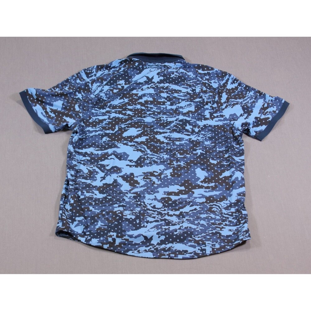 Under Armour Polo Mens Blue Camo Iso Chill Breathable Golf Performance Shirt L - Picture 3 of 9
